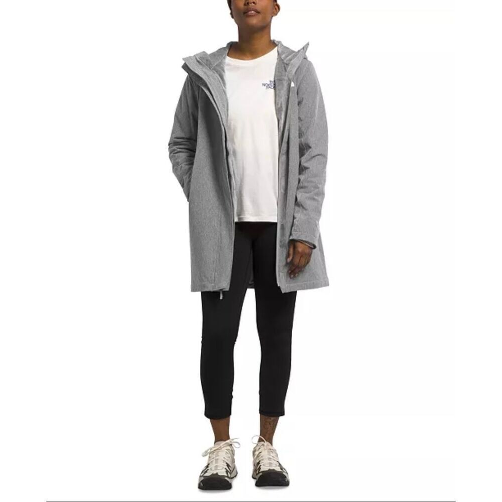 The North Face Shelbe Raschel Fleece Lined Hooded Parka Heather Gray Large - Picture 2 of 6